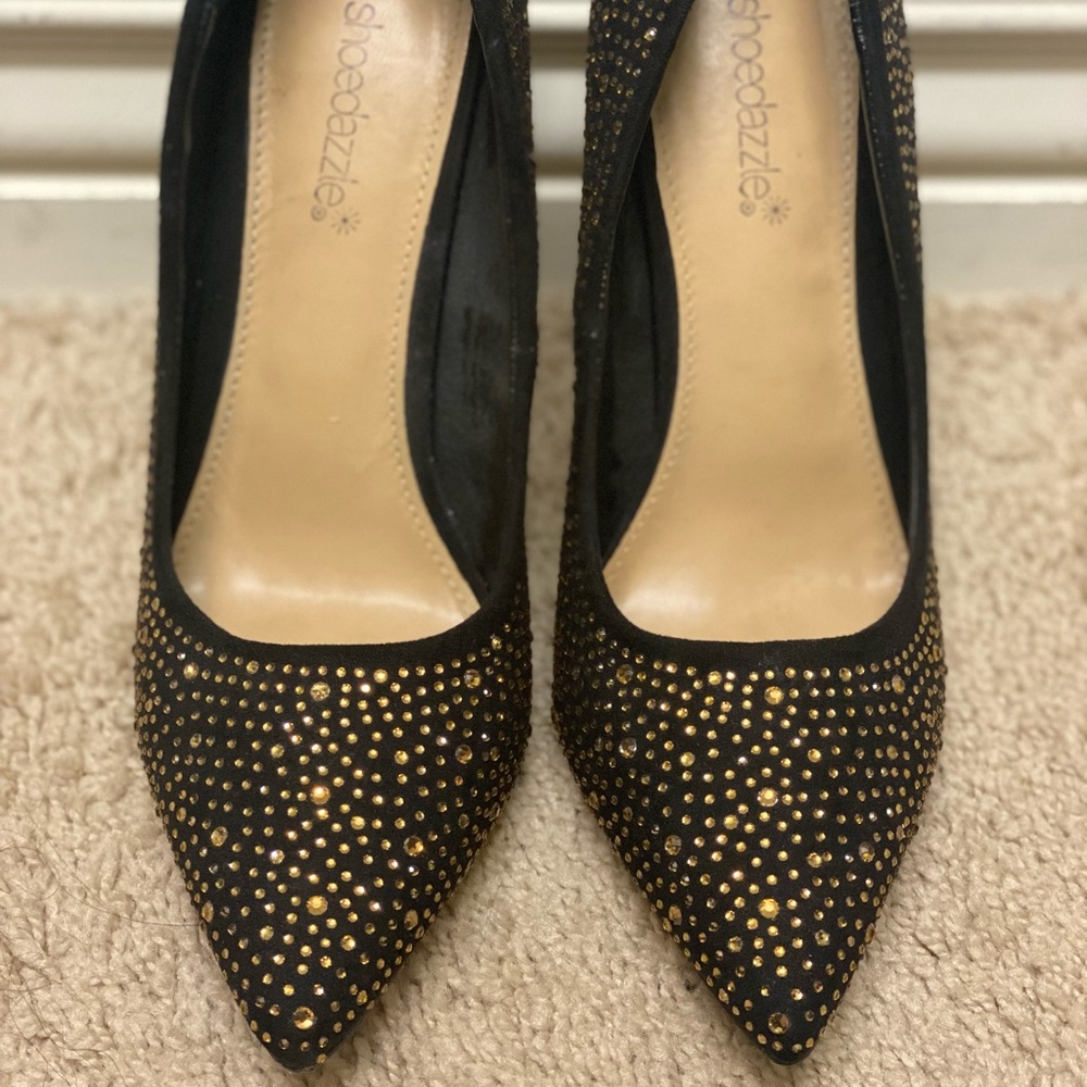 Embellished Black Pumps